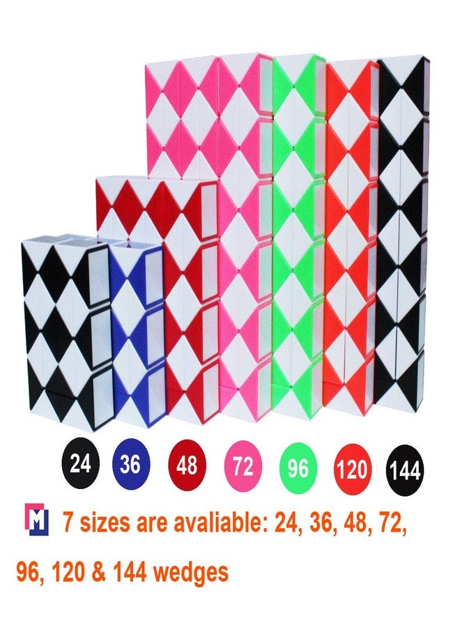 Mipartebo Magic Snake Cube Twist Puzzle 144 Wedges Large Size Twist Fidget Snake Toys Gift Party Favors for Kids Adults Teens Black - Image 4